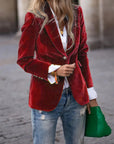 Elegant Velvet Blazer Jacket for Women