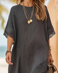 Asymmetrical Lace-Paneled Dress