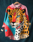 Simba Graphic Tee with Bold Leopard Print