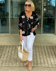Cotton and Linen Floral Top