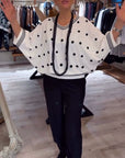 V-Neck Polka Dot Loose Blouse