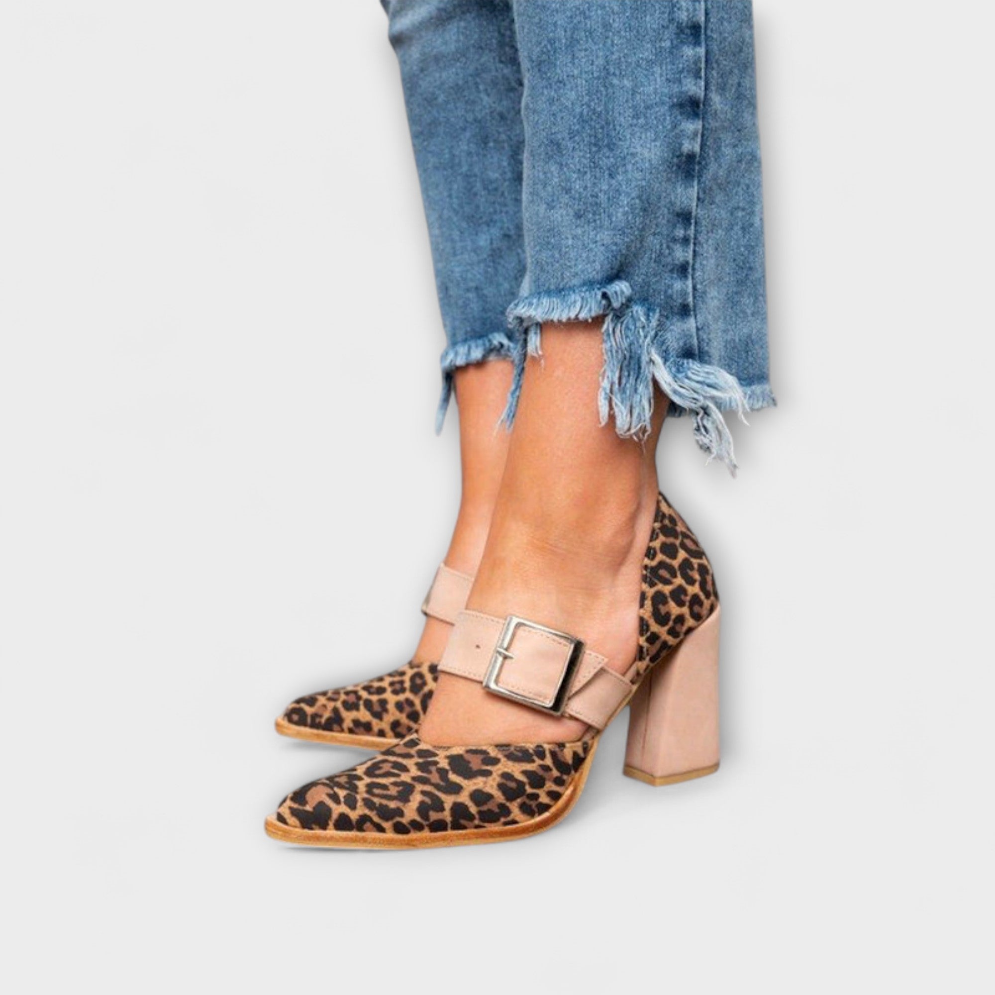 Chic Leopard Print Block Heel