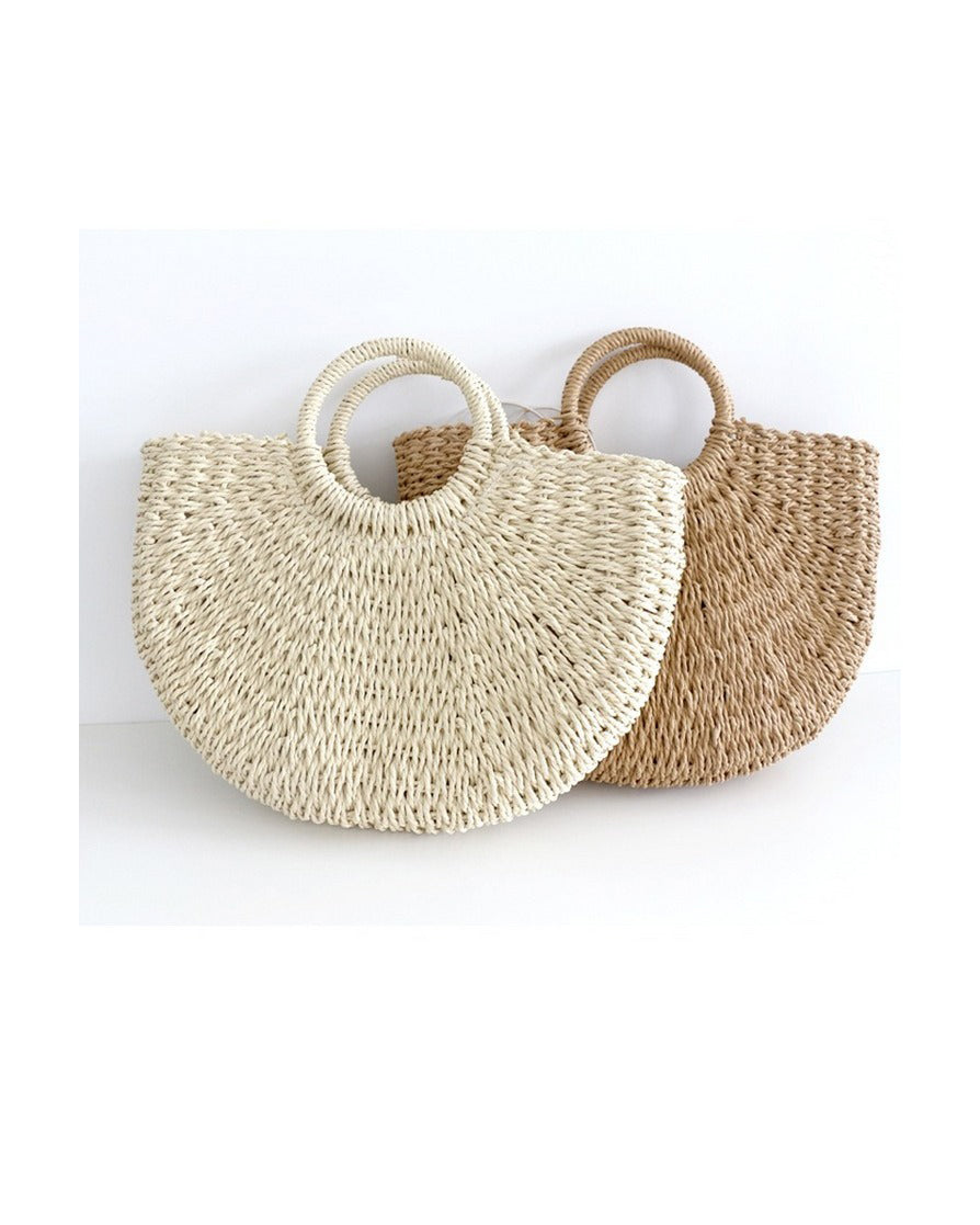 Chic Straw Bag with Handwoven Texture