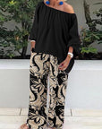 Fashion Print Loose Casual Two Piece-set