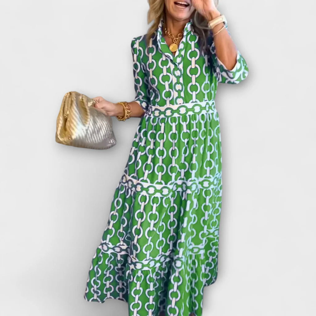 Midi Dress with Chain Pattern