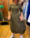 Round Neck 2/3 Sleeve Dress