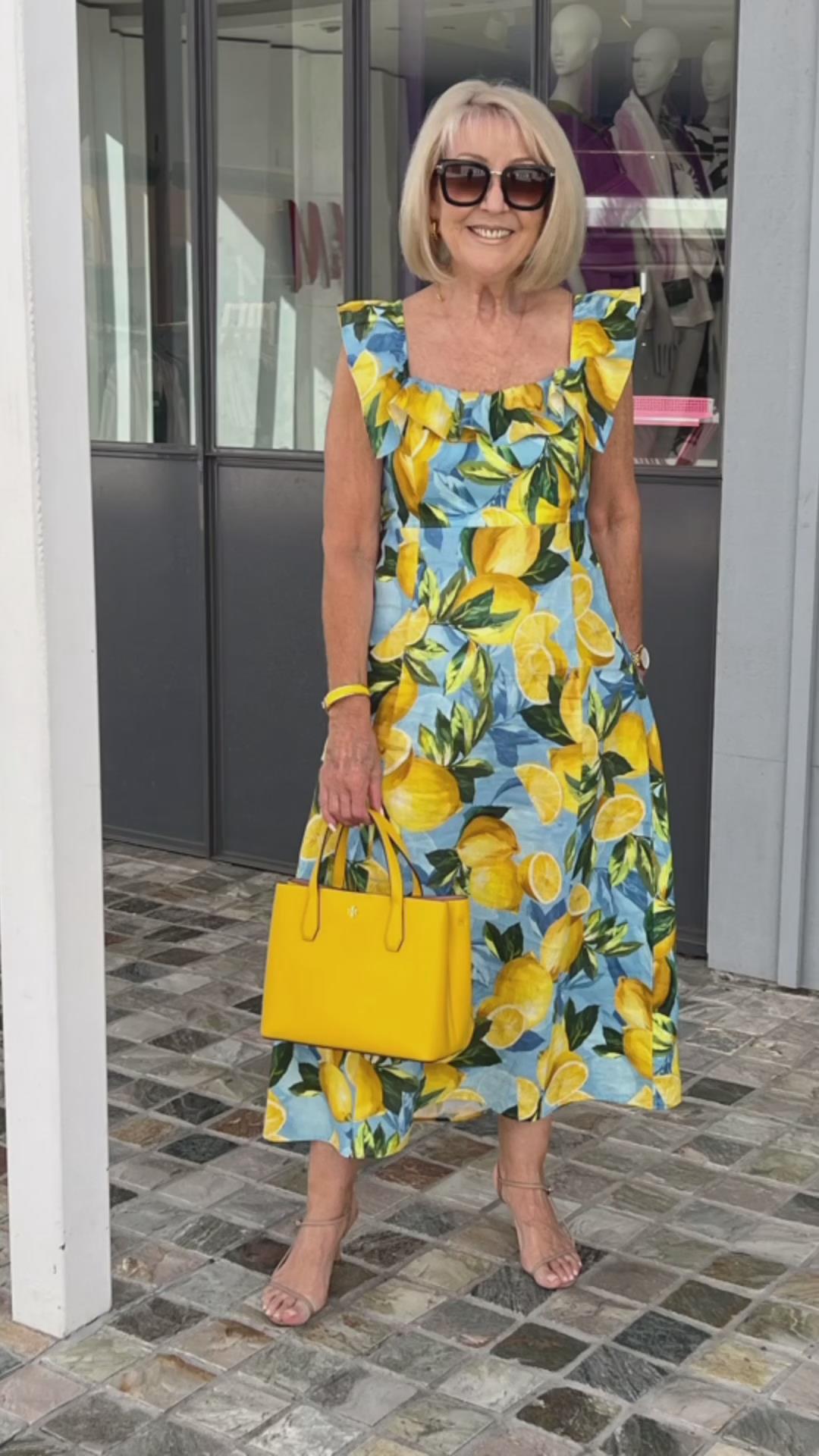 Lemon Print Tunic Dress with Relaxed Fit