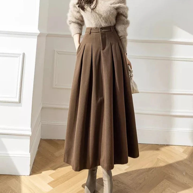 High-Waisted Pleated Skirt for Women