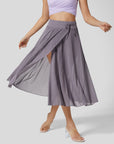 Flowy Pleated A-Line Midi Skirt