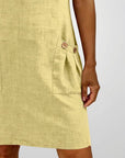 Zipper Pocket Cotton Linen Dress