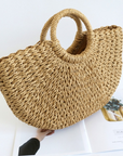 Chic Straw Bag with Handwoven Texture