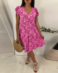 V-neck floral sleeveless midi dress
