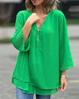 Lightweight Chiffon Zipper Blouse