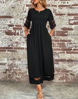 Elegant Dress Mid-Sleeve Casual Crew Neck
