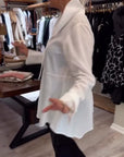 Irregular Lapel Solid Color Shirt