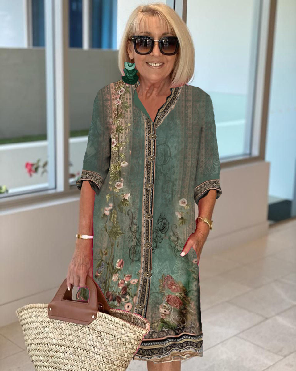 Floral Printed Shirt Dress
