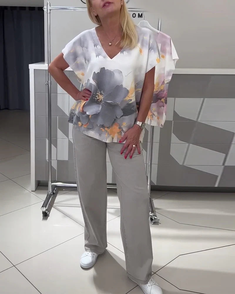 V-Neck Short-Sleeved Top