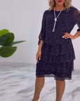 Polka Dot Print Layered Dress