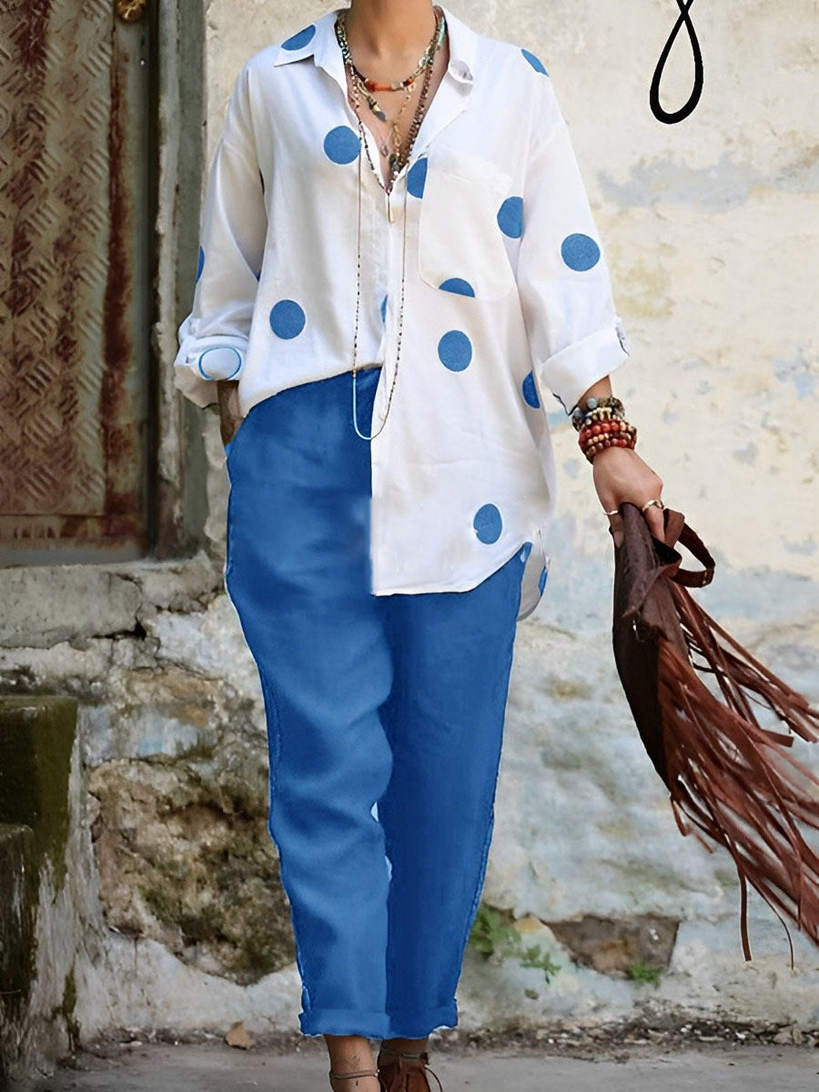 Printed Casual Shirt Two-Piece Set