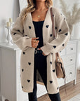 Julia Cozy Cardigan with Heart Pattern Design