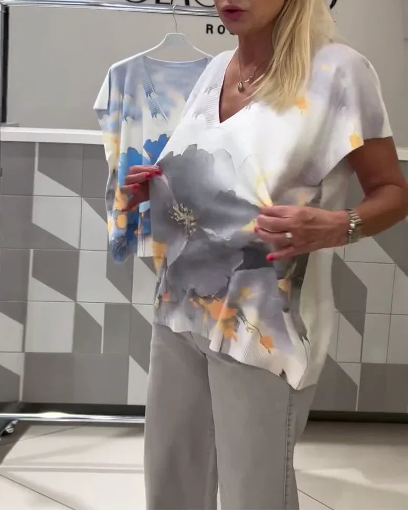 V-Neck Short-Sleeved Top