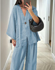 Comfortable V-Neck Casual Two-Piece Set