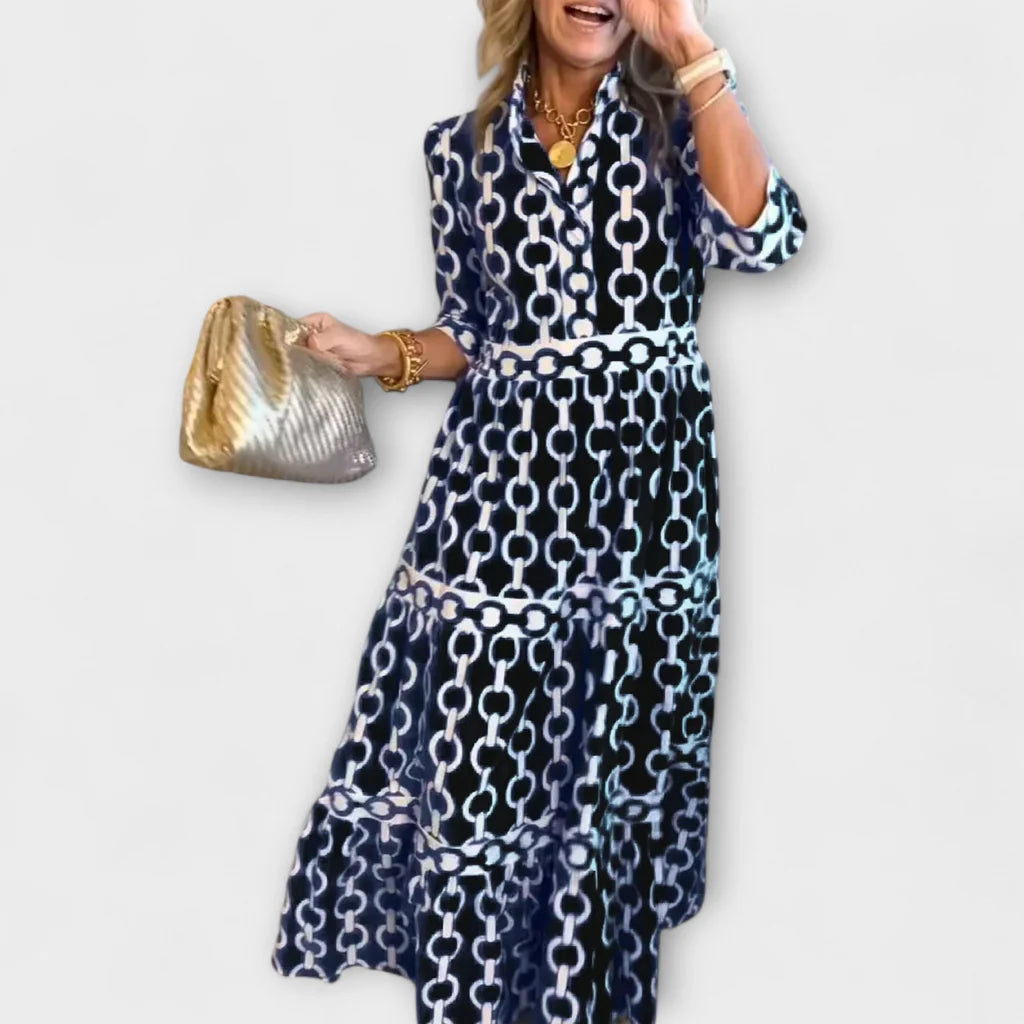 Midi Dress with Chain Pattern
