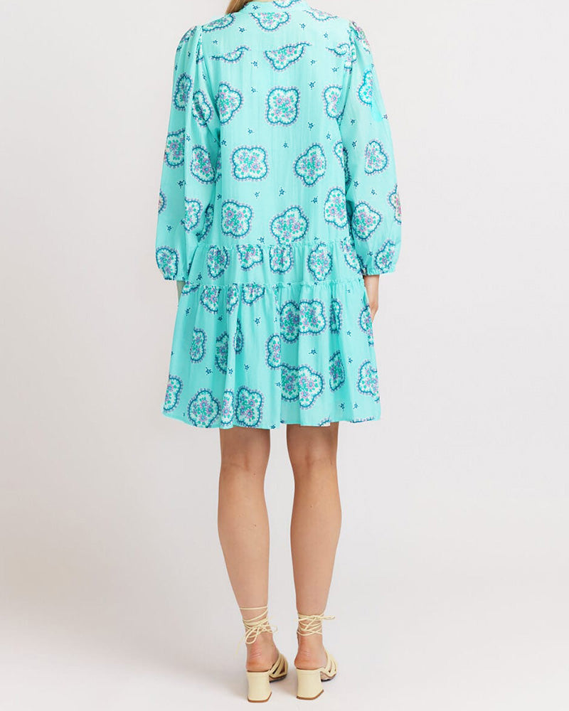 Printed Loose Pleated Dress