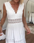 Casual Tank Dress with Elegant Lace V-Cut