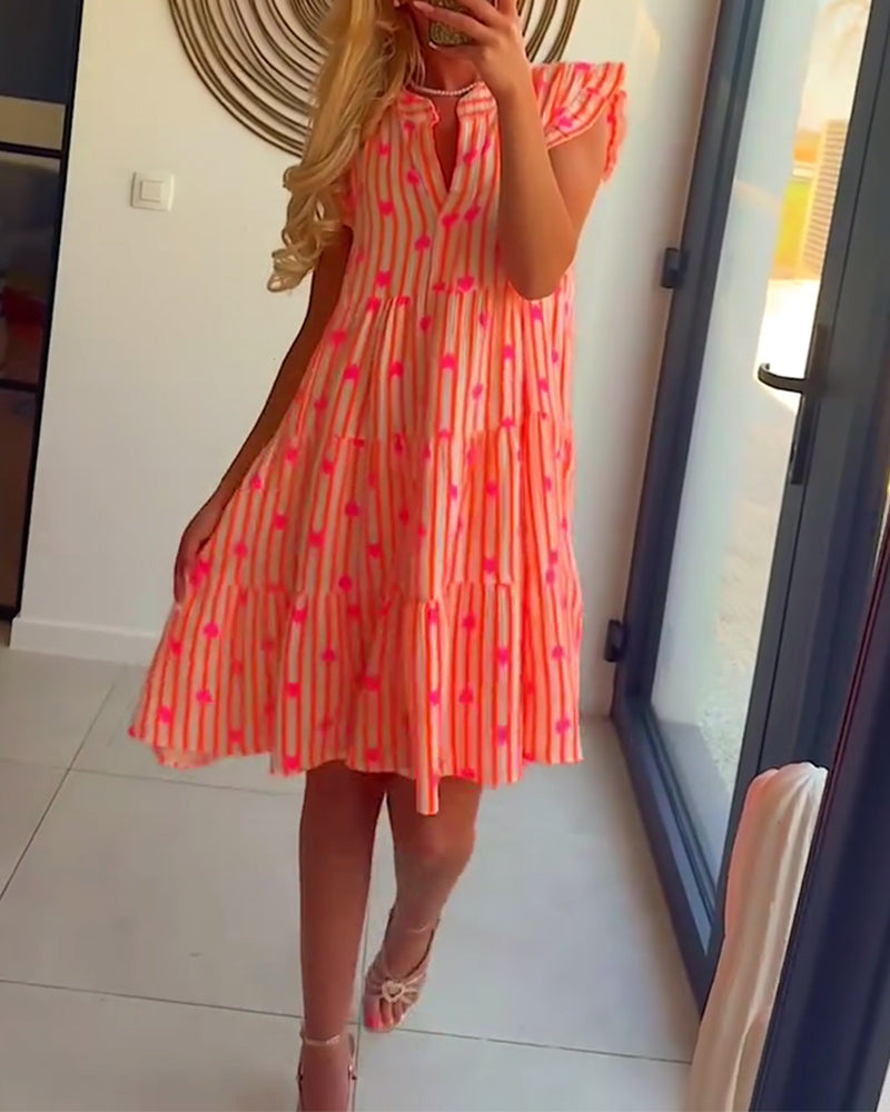 Plunge Neck Boho Dress