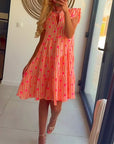 Plunge Neck Boho Dress