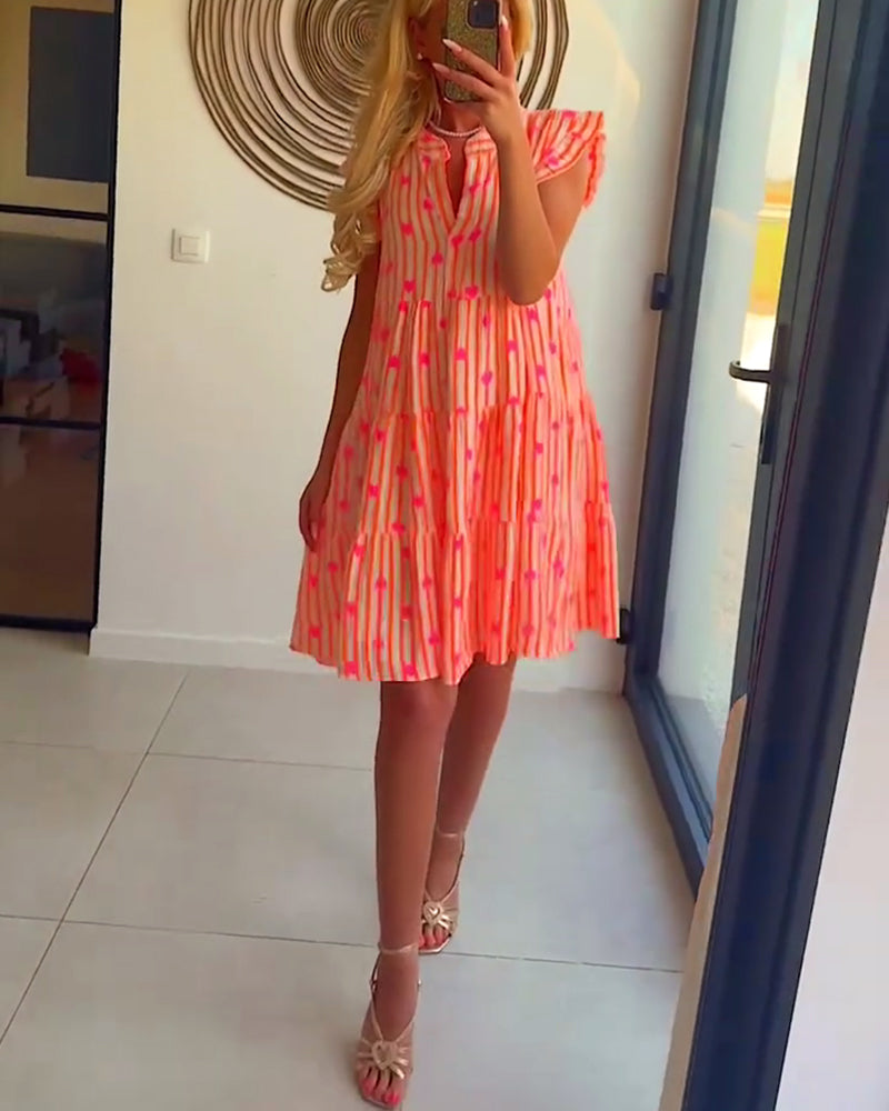 Plunge Neck Boho Dress