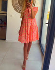 Plunge Neck Boho Dress