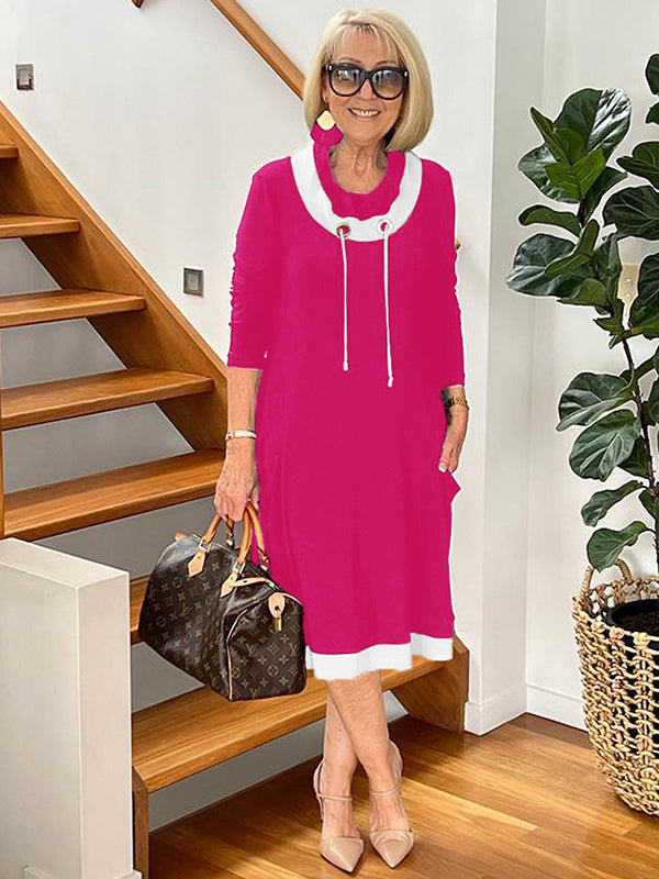 Side Pockets Mid-length Dress