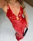 Glitter Sequins Backless Strap Dress