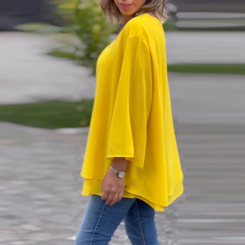 Lightweight Chiffon Zipper Blouse