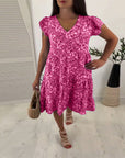 V-neck floral sleeveless midi dress