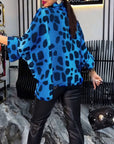 Lapel Leopard Print Blouse