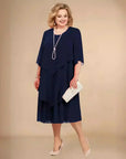 Refined Drape Midi Style Dress