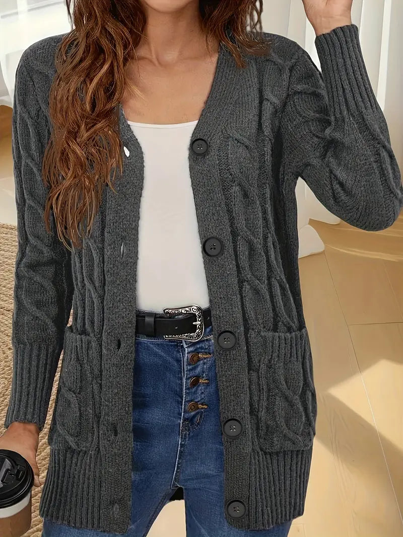 Elegant Women's V-Neck Cardigan