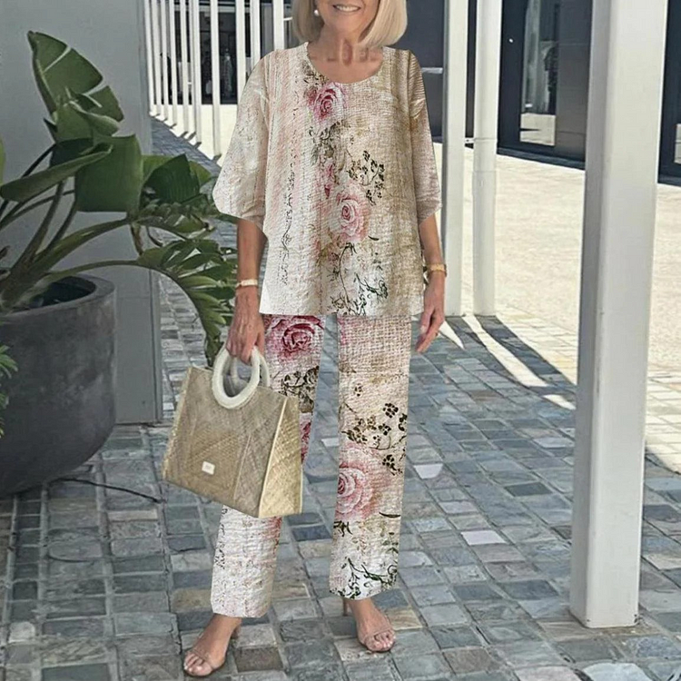 Mid-Sleeve Set Two-Piece