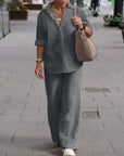 Long-Sleeved Shirt & Pants Two-Piece Set