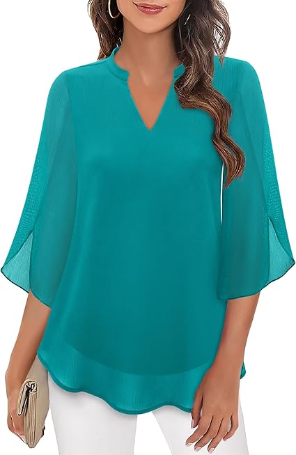 Graceful Split-Sleeve Blouse