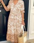 V-Neck Long Sleeve Boho Dress