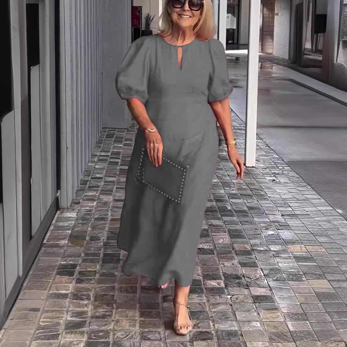 Elegant Dress with Statement Puff Sleeves