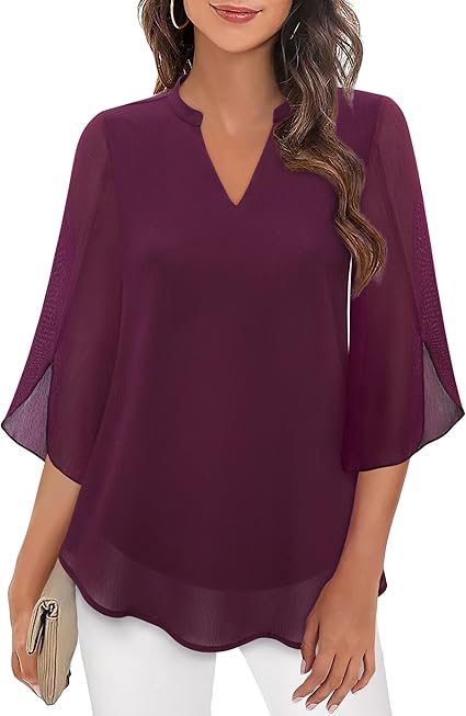 Graceful Split-Sleeve Blouse