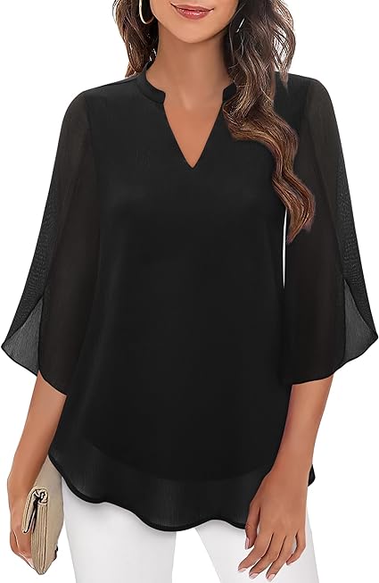 Graceful Split-Sleeve Blouse