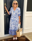 Deep V Half Sleeve Boho Tunic Dress