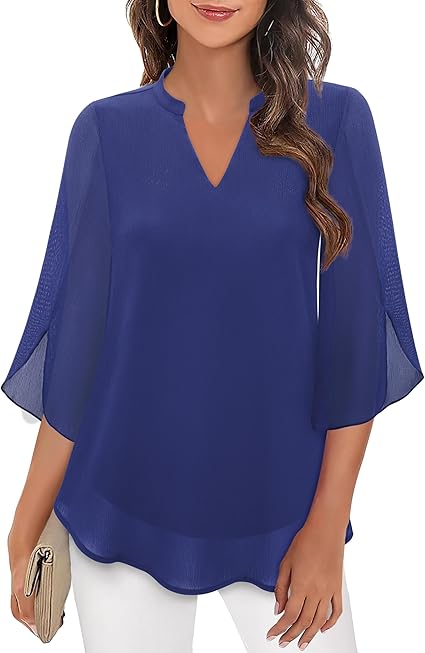 Graceful Split-Sleeve Blouse