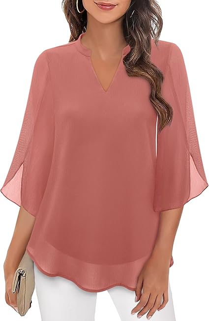 Graceful Split-Sleeve Blouse